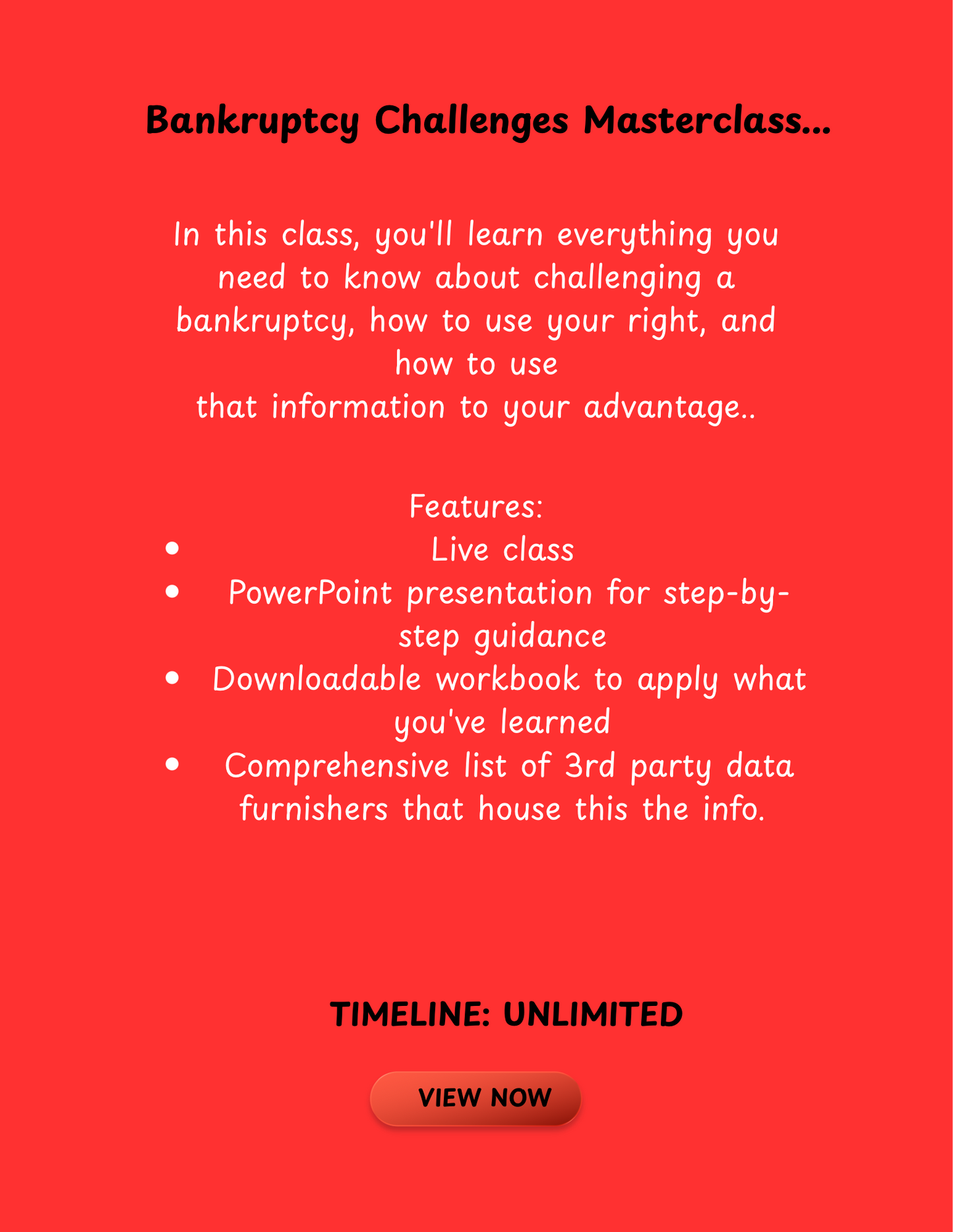 bankruptcy challenge masterclass